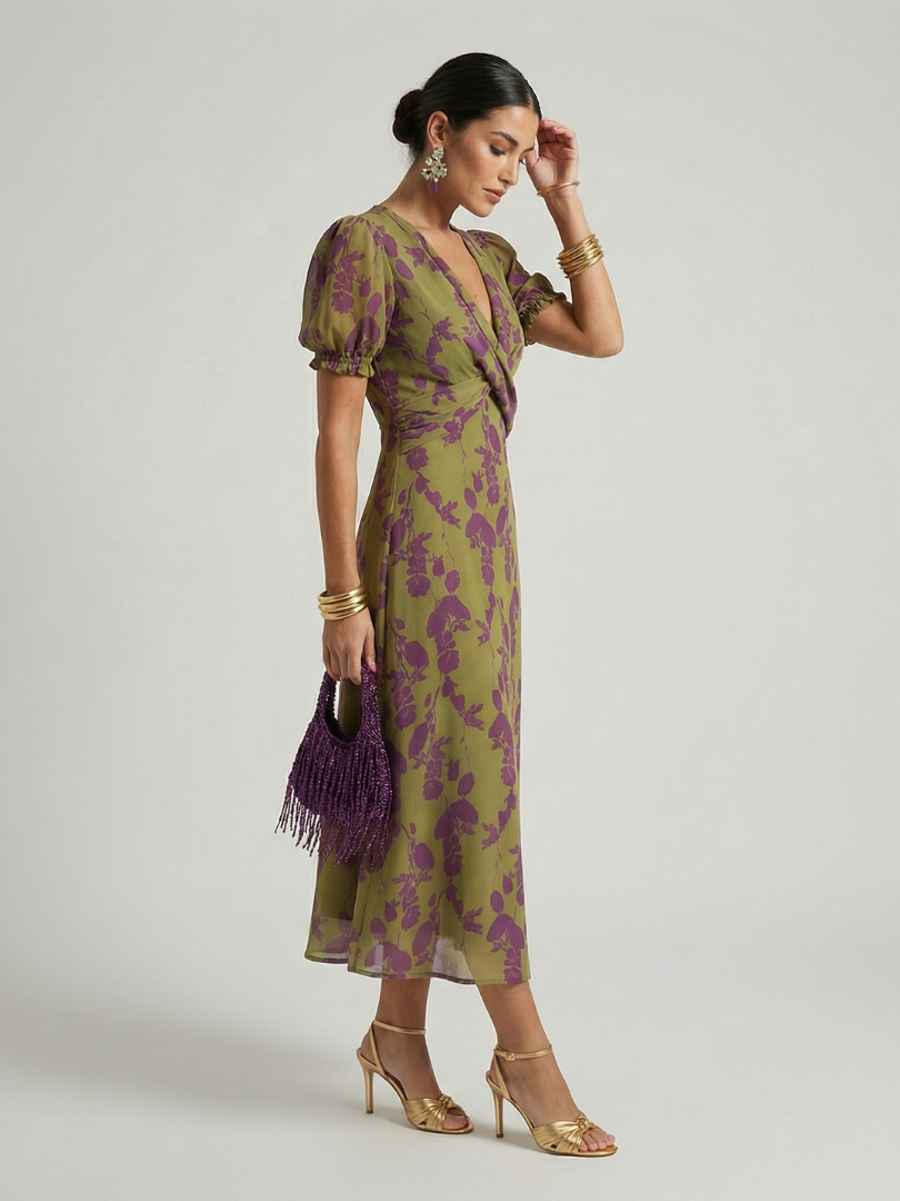 Virel | Uvolněné květinové midi šaty