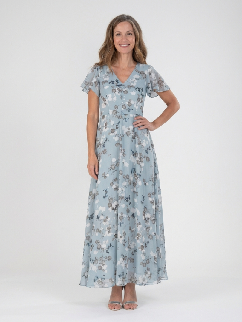 Ismeria | Květinové maxi šaty z chiffon