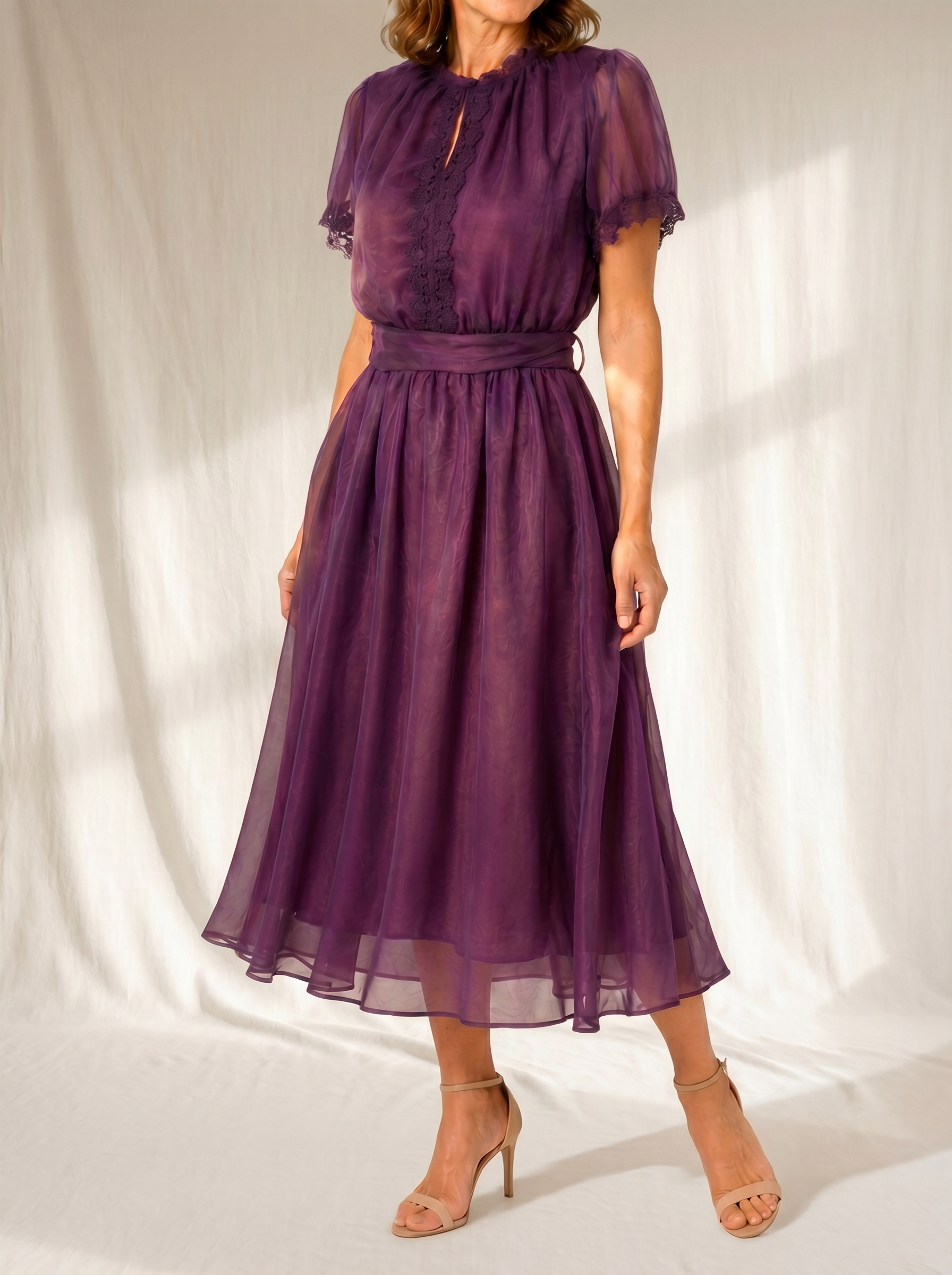 Flavia | Maxi šaty s krajkovým lemem