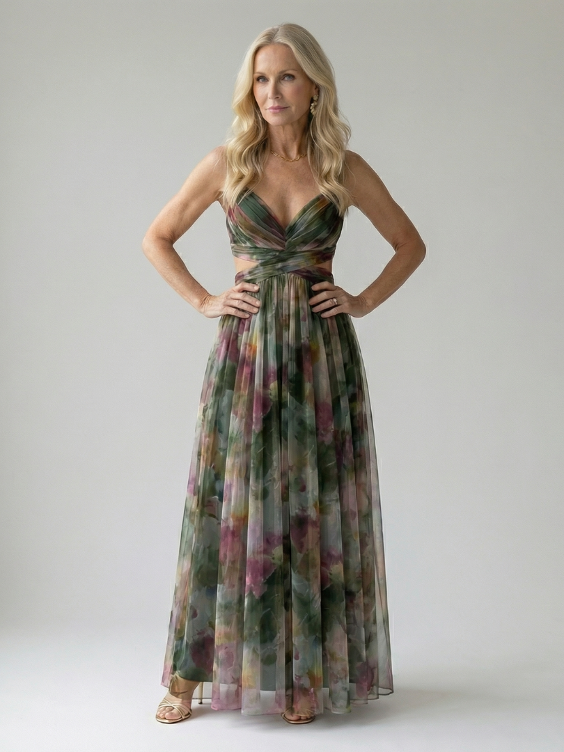 Isel | Maxi šaty se zavinovacím živůtkem