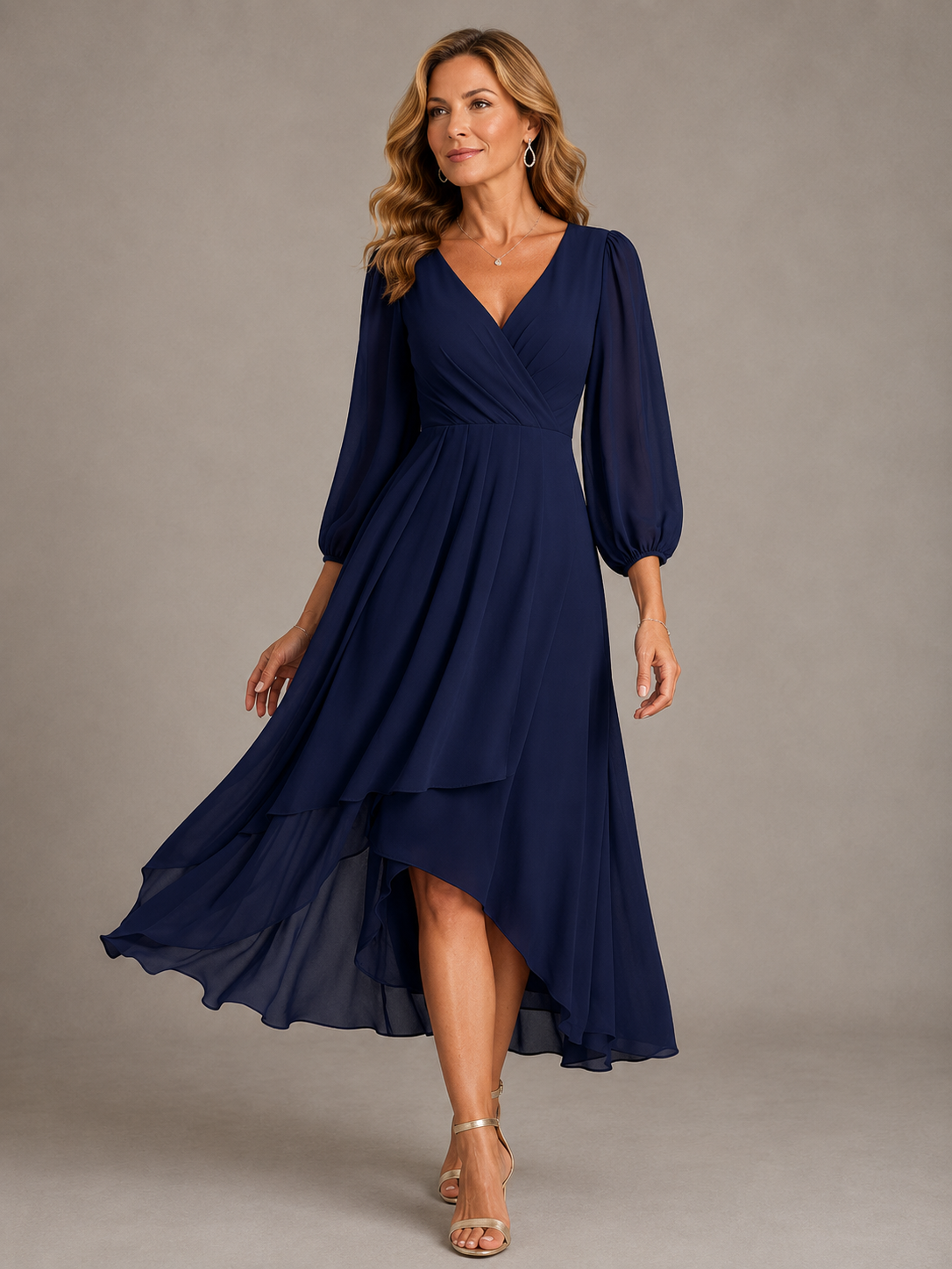 Mia™ | Elegantní dlouhé šaty s výstřihem do V