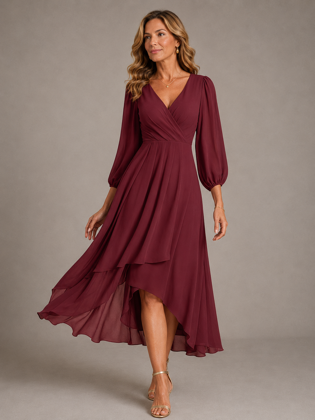 Mia™ | Elegantní dlouhé šaty s výstřihem do V