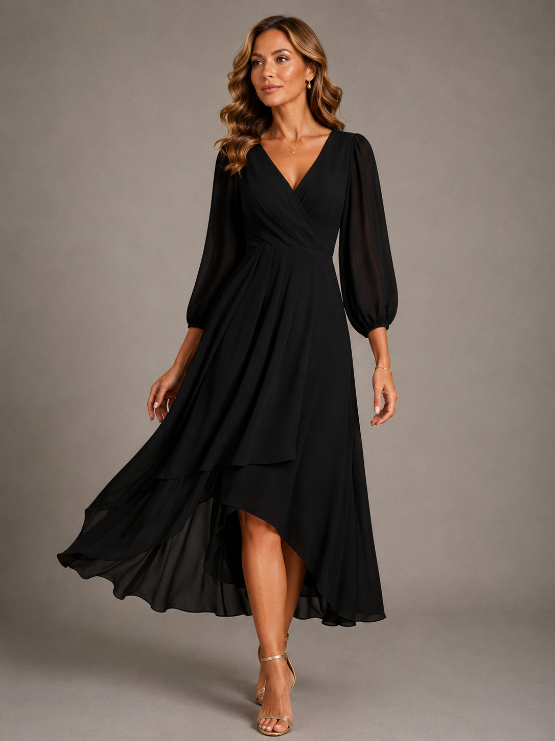 Mia™ | Elegantní dlouhé šaty s výstřihem do V