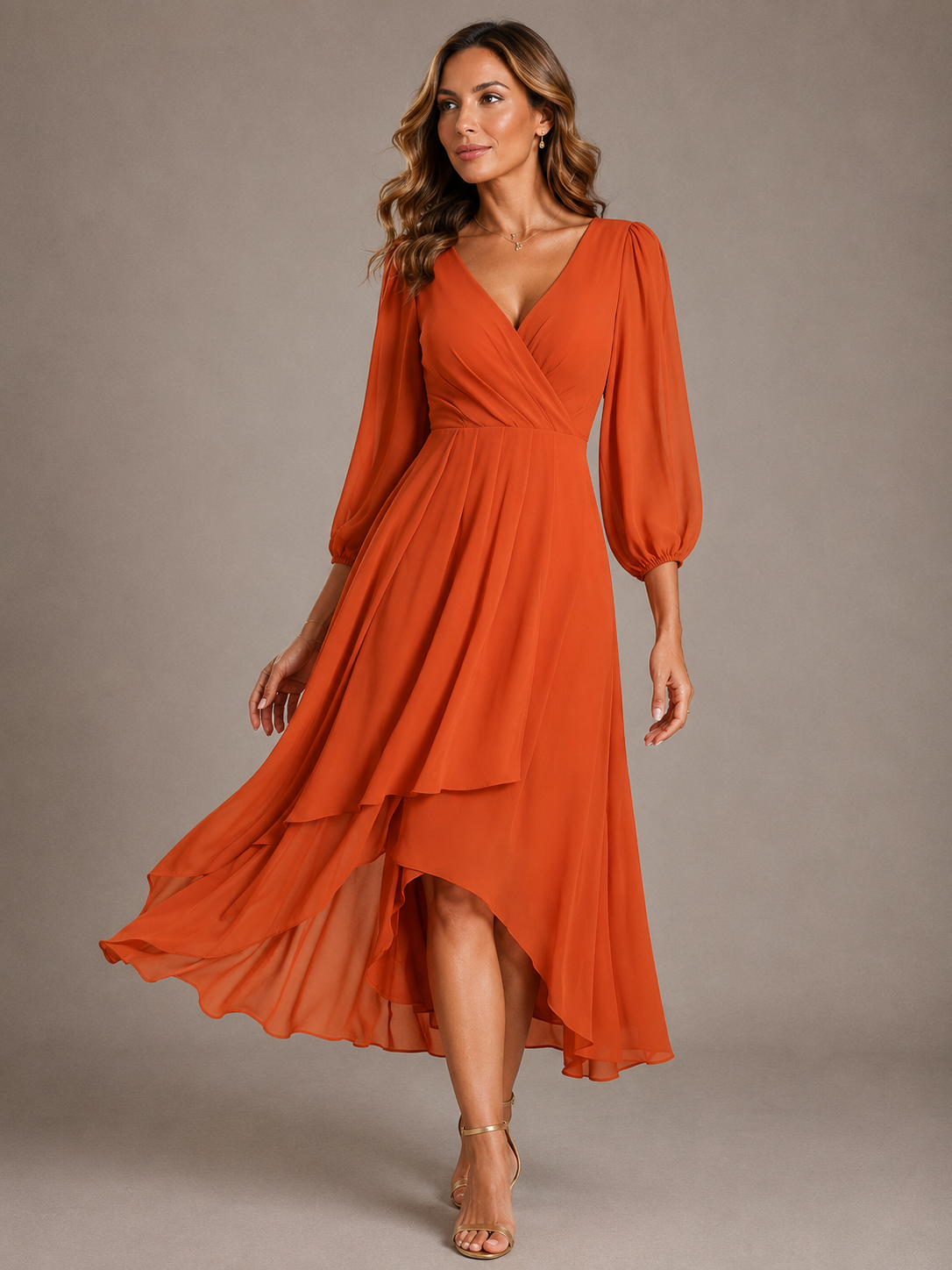 Mia™ | Elegantní dlouhé šaty s výstřihem do V