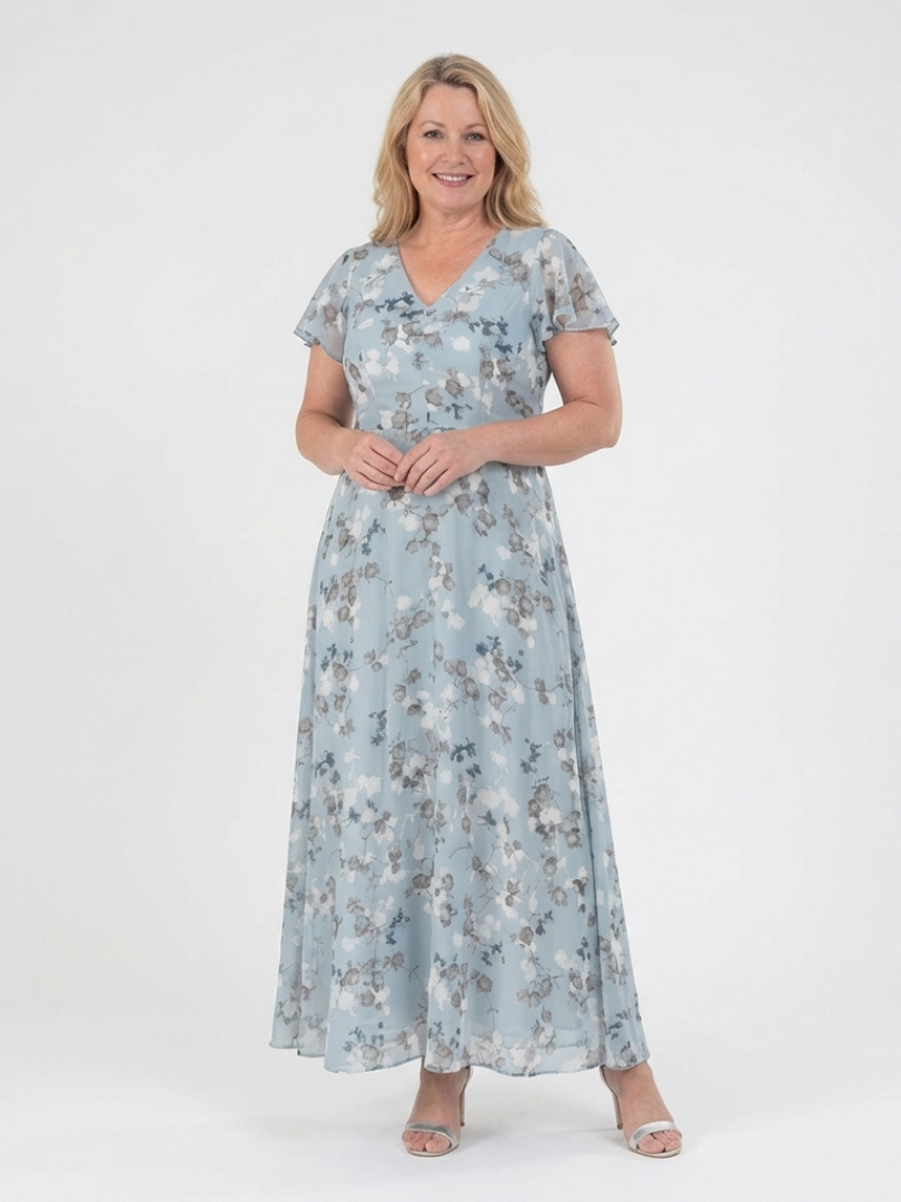 Ismeria | Květinové maxi šaty z chiffon