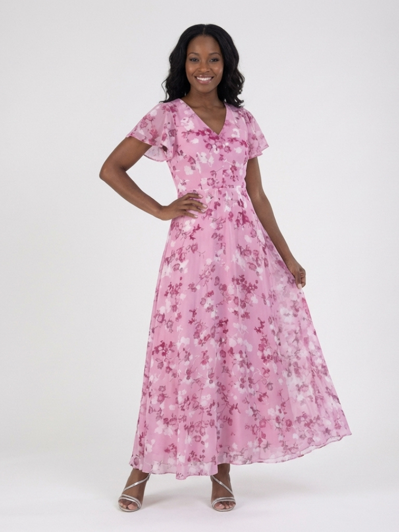 Ismeria | Květinové maxi šaty z chiffon