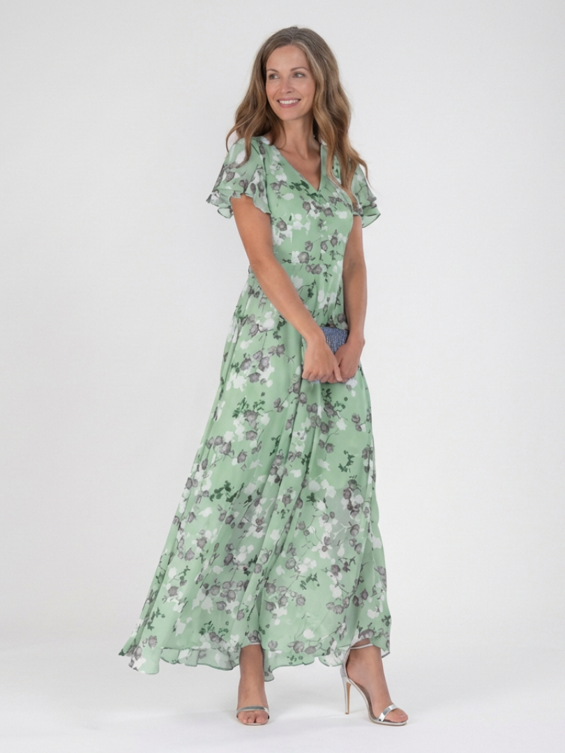 Ismeria | Květinové maxi šaty z chiffon