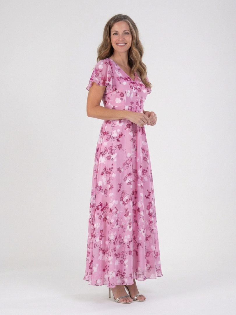 Ismeria | Květinové maxi šaty z chiffon